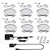 B-right Under Cabinet Lighting, 9 LED Puck Lights Hard Wired Lighting, 12V Plug in UL Adapter 1020lm Under Counter Lights with Enough Brightnes, Stick on Light Soft Warm White 3000K, Pack of 6