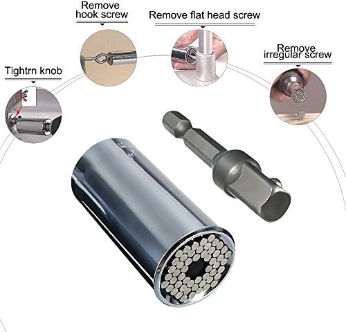 Greatwell 7mm-19mm Multi-function Universal Socket Ratchet Wrench With Power Drill Adapter