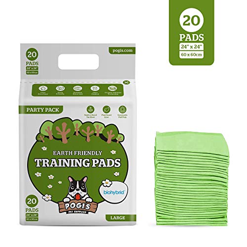 Pogi's Dog Training Pads with Adhesive Sticky Tabs (20Count) (24x24in