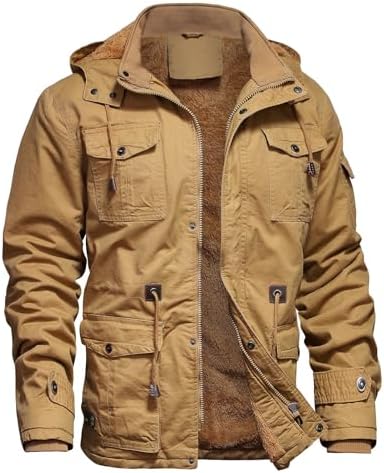 Men's Plus Size Zip Jacket Casual Multi-Pocket Jacket Army EN8 1 M