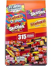 LIFE SAVERS Gummy, STARBURST Duos and Original & SKITTLES Wild Berry and Original Fun Size Chewy Bulk Halloween Candy Assortment - 97.68oz/315 pieces