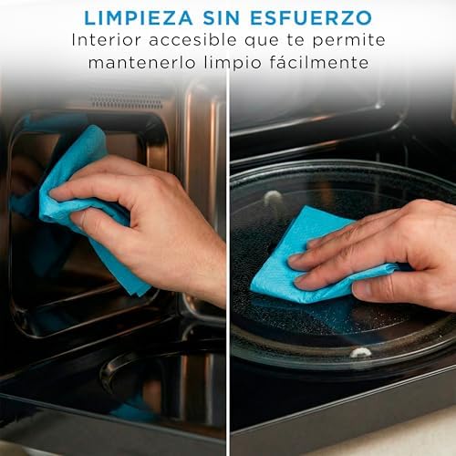 Microondas 20 litros y 700 W de potencia | Microwave | Horno Microondas Negro de Sobremesa con Plato Giratorio, Función Descongelación, 5 Niveles de Potencia, Temporizador | Microondas sin grill