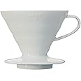 Hario V60 Ceramic Coffee Dripper, Size 02, White