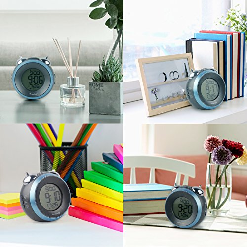 REACHER Twin Bell Alarm Clock with Dual Alarm, Optional Weekday Alarm, Snooze, Backlight, Battery Operated