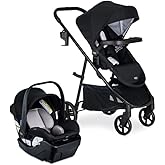 Britax Willow Brook Baby Travel System, Infant Car Seat and Stroller Combo with Aspen Base, ClickTight Technology, RightSize 