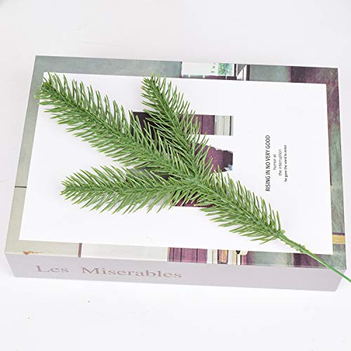 Artiflr 24pcs Artificial Pine Picks,11" Pine Needle Garland Christmas Artificial Greenery for Crafts Wreath Christmas Embellishing and Home Garden Decor