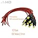 AimHD 10 Pairs Male & Female DC Power Pigtail 2.1mm x 5.5mm Connectors (Upgraded Gauge 5A) for CCTV Security Surveillance Camera Power System and Led Strips Lighting Connection