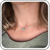 Sttiafay Turquoise Choker Necklace Gold Turquoise Pendant Necklace Vintage Turquoise Necklace Blue Natural Stone Chain Necklace Jewelry for Women