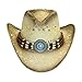 Western Toyo Straw Cowboy Hat, Shapeable w/ Stylish Beaded Concho Band