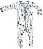 Organic Cotton Baby Clothes Footie GOTS Certified (Stripes-Dots, 6-12m)