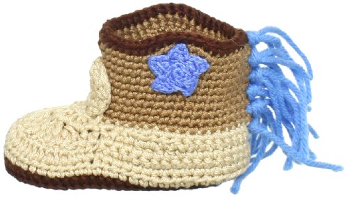 Jefferies Socks Baby-Boys Newborn Cowboy Boot Bootie, Khaki, Newborn
