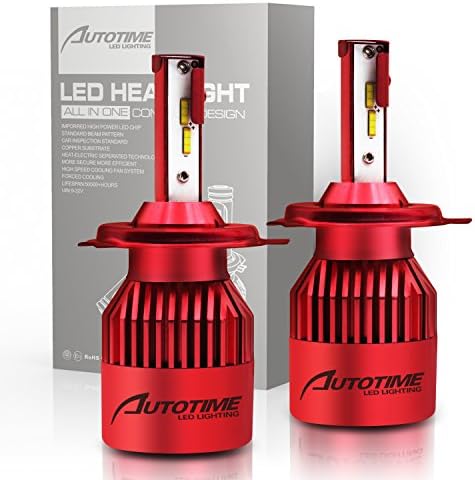 AutoTime H4(9003) LED Headlight Conversion Kit Hi/Lo beam All -in-one Headlight Bulbs 6000k 76W 12000lm Replace for Halogen or Hid Bulbs โ 2 Year Warranty