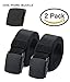 ViViKiNG Waist Belt Nylon Canvas Hiker Belt Military Tactical Belt Plastic Buckle (2pcs. All Black)
