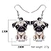 BONSNY Acrylic Sweet French Bull Pug Dog Earrings Drop Dangle Puppy Charms For Women Gifts (Brown)