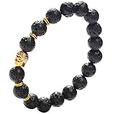 Buddha Root Chakra Bracelet - Gold Plated Volcanic Lava Healing Bracelet for Men, Women, and Yogis