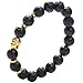 Earth Therapy Buddha Root Chakra Lava Rock Bracelet - Gold Plated Volcanic Lava Healing Buddha Bracelet for Men, Women, and Yogis