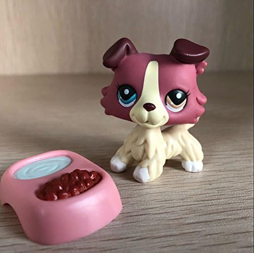 Mini Pet Shop Littlest LPS #1262 Plum Cream Collie Dog Different Color Eyes RareToys