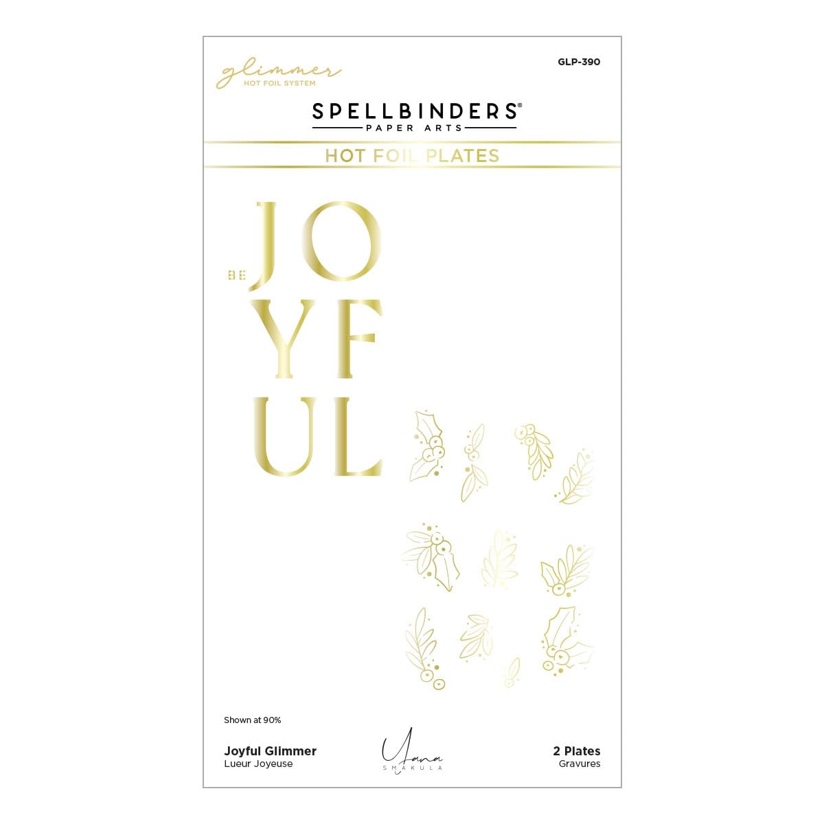 Spellbinders Joyful Glimmer Hot Foil Plate from The De-Light-Ful Christmas Collection by Yana Smakula