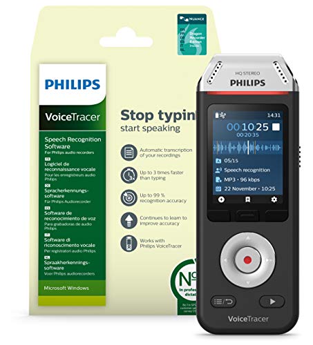 Philips Speech DVT2810 Philips DVT2810 VoiceTracer Audio Recorder Voice Recorder