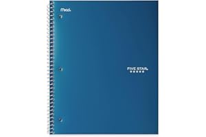 Five Star 1-Subject Spiral Notebook, 8.5" x 11" Sheet Size, Quad Ruled, 200 Pages/100 Sheets, Neat Sheet Perforated Pages, Wi