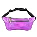 iAbler Holographic Fanny Pack for Women and Men Metallic 80s Waterproof Shiny Fanny Packs with Adjustable Belt Fashion Waist Bum Bag for Party, Festival, Rave, Hiking, Trip (Mermaid-Purple)