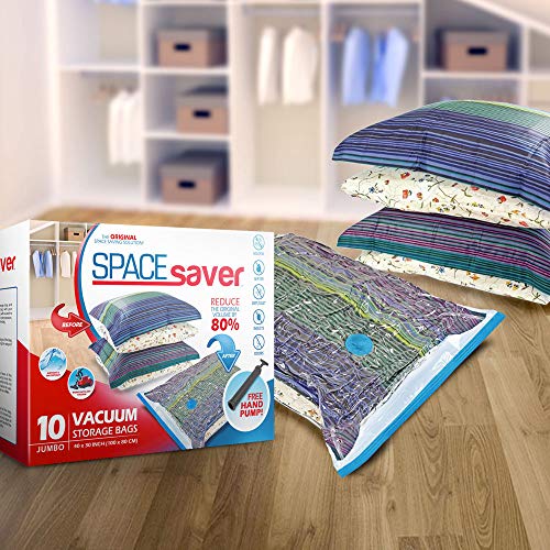 Spacesaver-Premium-Vacuum-Storage-Bags-80-More-Storage-Hand-Pump-for-Travel-Double-Zip-Seal-and-Triple-Seal-Turbo-Valve-for-Max-Space-Saving-Jumbo-10-Pack