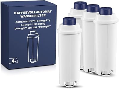 Mutital 4er-Pack Kaffeevollautomat Wasserfilter,Ersatz fur Delonghi ECAM-Serie, Dinamica, Cappuccino System, Magnifica, Kompatibel mit ETAM Autentica und Verschiedener Modelle von Esam (4)