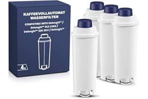 Mutital Coffee Machine Fitler, Delonghi Filter Replacement for DeLonghi DLSC002, Delonghi Magnifica Evo, Dinamica Plus, ESAM, ETAM, BCO, EC. Activated Carbon Water Filter Cartridges Softener (4 Pcs)