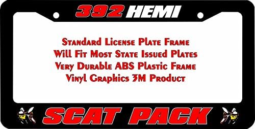 Scat Pack 392 HEMI Red Custom Designed License Plate Frame