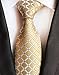MENDENG Black Gold Striped Tie Woven Jacquard Silk Men's Suits Ties Necktie