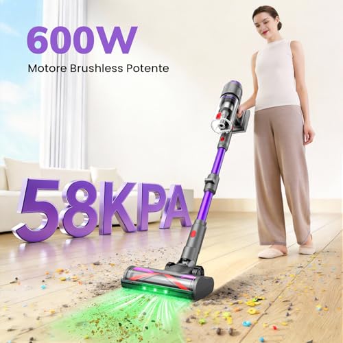 Circlio NOVAX T80 Pure Wireless Vacuum Cleaner 600W/58kPa/75 Min, Wireless Vacuum Cleaner with Folding Tube, Cordless Vacuum Cleaner for Mattresses, Carpets/Floors/Animal Hair