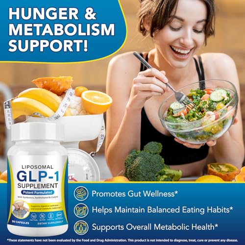 asusxcli GLP-1 Supplement - Dietary Supplement -Synbiotics - Curb Appetite, Boost Metabolism & Support Gut Health for Women & Men Lean Body Support - 90 Capsules