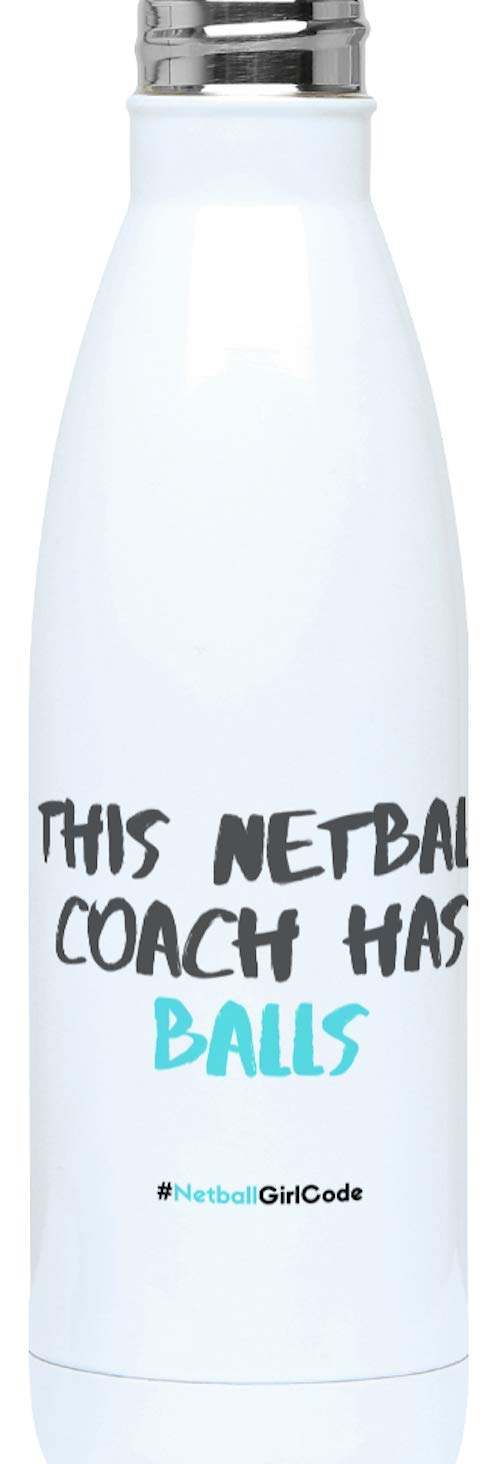 NetballGirlCode Hydro Water Bottle - Netball Gift for Women Girls Netball Players & Coaches - This Netball Coach has Balls