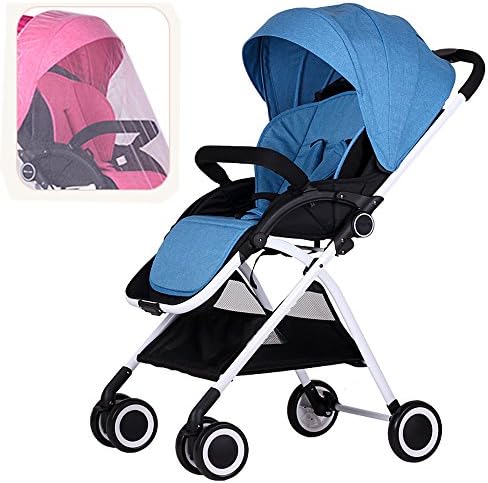 Topprom Kids High-View Travel Stroller can Reliable,Foldable,Lightweight with 5-Point Safety System and Multi-Positon Reclining Seat for Baby from 0 Months to 3 Years (Blue)