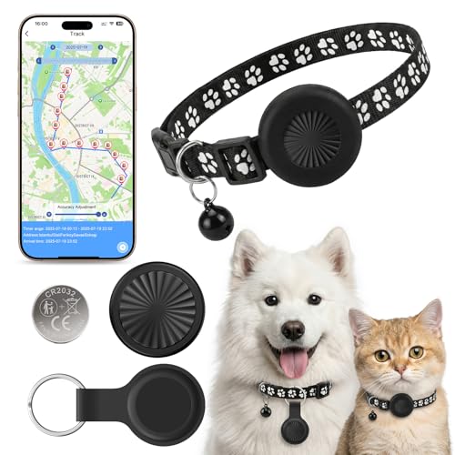 Collare GPS Gatto, GPS per Cani, Localizzatori GPS per Cani e Gatto Compatibile con iOS e Android, Nessun Abbonamento, Cronologia Percorsi 7 Giorni, Tracciamento in Tempo Reale, per Gatti, C-ani, ecc.