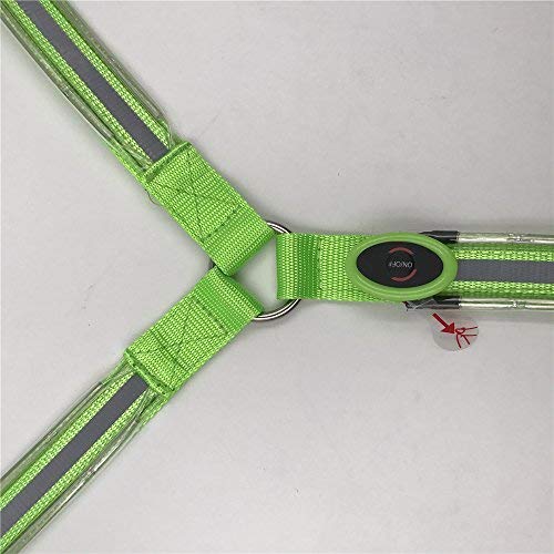 LED Horse Breastplate Collar High Visibility Tack for Horseback Riding Adjustable, Sturdy & Comfortable Hi-Viz Equestrian Safety Gear (Green)