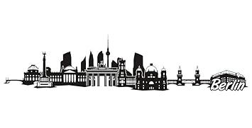 Samunshi® Berlin City Skyline Aufkleber Sticker Autoaufkleber Gedruckt in 7 Größen (30x7cm schwarz)