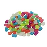 100Pcs(Mixed color) Luminous Cobblestones Glow Pebbles Stones Glow in the Dark for Stones Aquarium Fish Tank Garden Decorations
