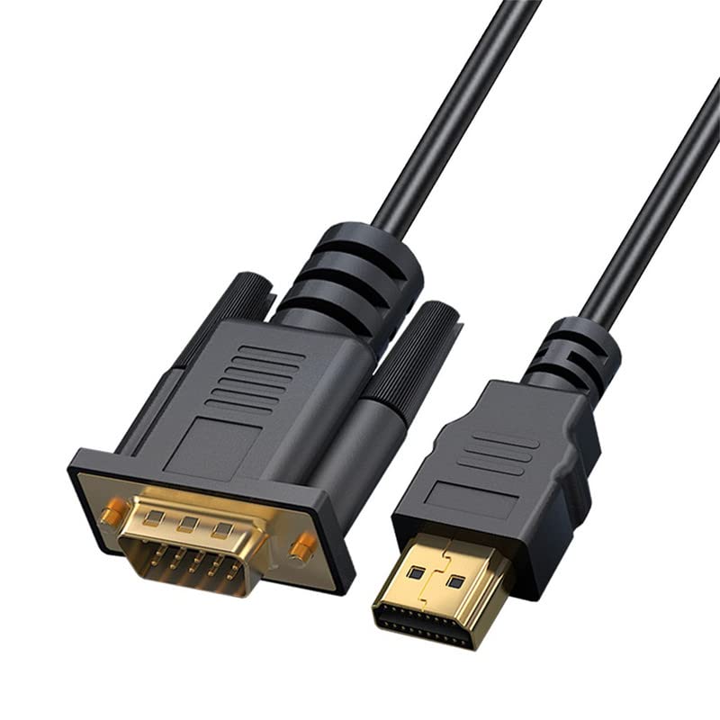 NAERSI Gold-Plated HDMI to VGA Cable (Male to Male) for Computer,Desktop,Laptop,PC,Monitor,Projector,HDTV, Chromebook,Raspberry Pi,Roku,Xbox and More 1.8M