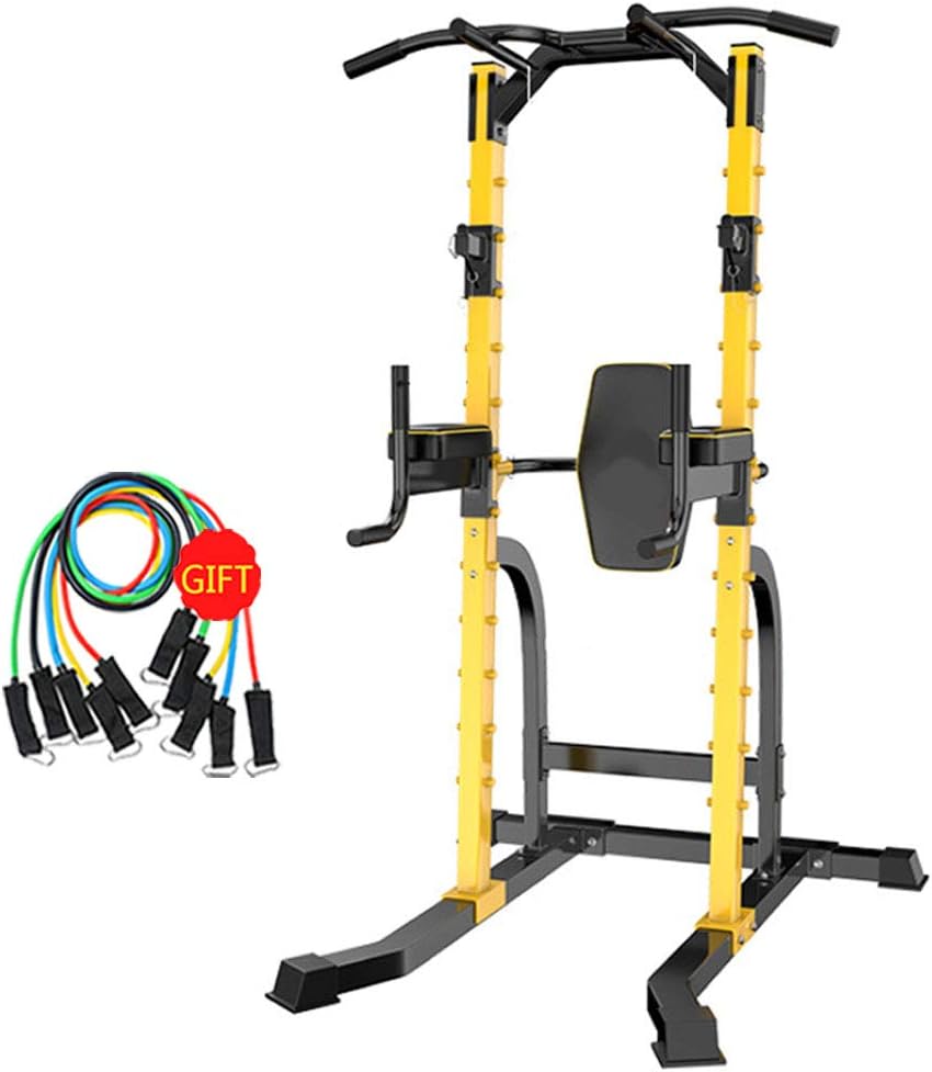DLMYZ Power Tower Parallel Bars Dip Station Adjustable Pull Up Bar Home Gym Strength Training Workout Multi Function Equipment Fitness Workout