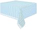 Plastic Light Blue Striped Table Cover, 108