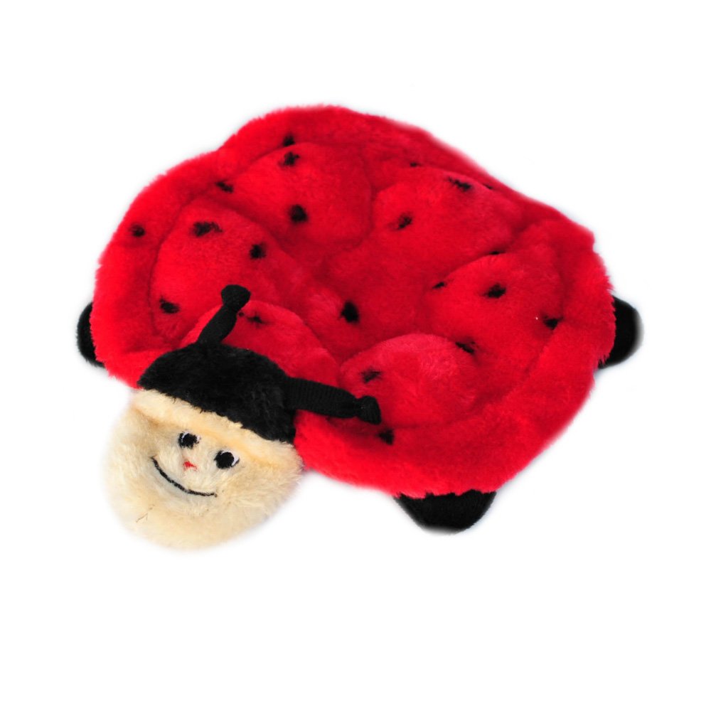 ZippyPaws - Crawlers, 6-Squeaker Plush Dog Toy - Betsey The Ladybug
