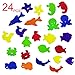 60 Pieces OceanWaves Bath Toys for Baby Toddler Kids, Floating Alphabet Learning Letters and Animals Bathtub Toys for Girl Boy with Mesh Storage Organizer, Pool Toys Set