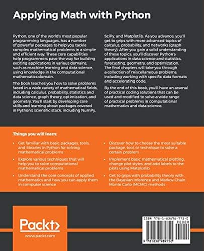 Applying Math With Python: Practical Recipes For Solving Computational Math Problems Using Python Programming And Its Libraries In Kenya | Whizz Logic