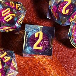 Cusdie Handmade DND Dice, Liquid Core Dice Set D&D