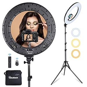 Inkeltech Ring Light – 18 inch 60 W Dimmable LED Ring Light Kit with Stand – Adjustable 3000-6000 K Color Temperature…