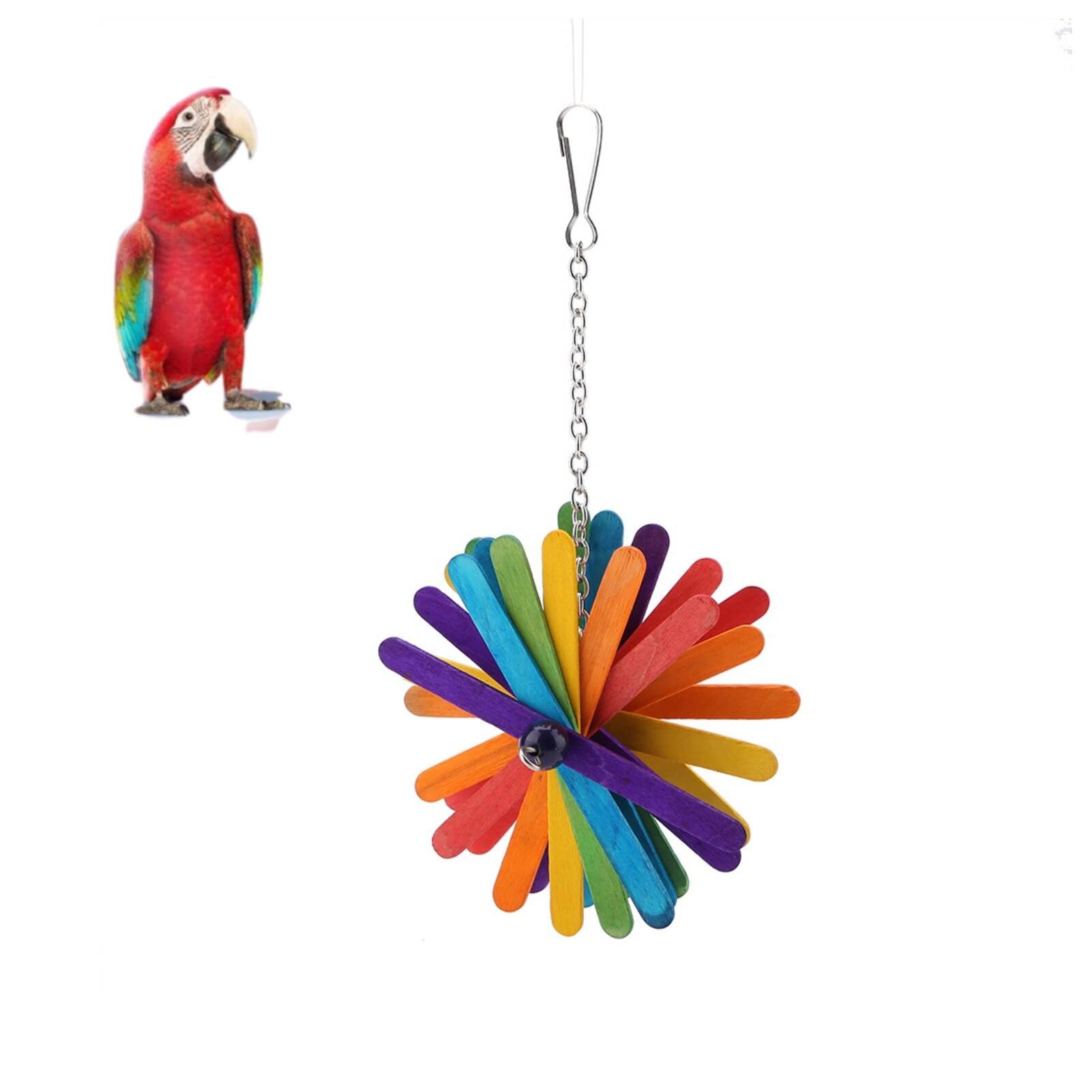 Cyrank Bird Toys, Parrot Foraging Shredder Toys Bird Swing Chew Toys Wooden Chewing Toy African Budgie Toys Birds Toys for Cage for Various Bird Parrots