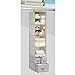 mDesign Fabric Over Closet Rod Hanging Storage Organizer with 7 Open Cube Shelves and 3 Removable Drawers for Bedroom, Nursery, Closet - Holds Clothes, Diapers - Spira Collection -Taupe/Natural