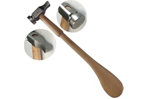 BENCH WIZARD 10.5" Dual Headed Chasing Hammer | 3/4" Flat Circular Head with 3/8" Round Head Diameters | Great For Metalworking Tasks, Jewelry Making, Silversmithing, Metal Forming