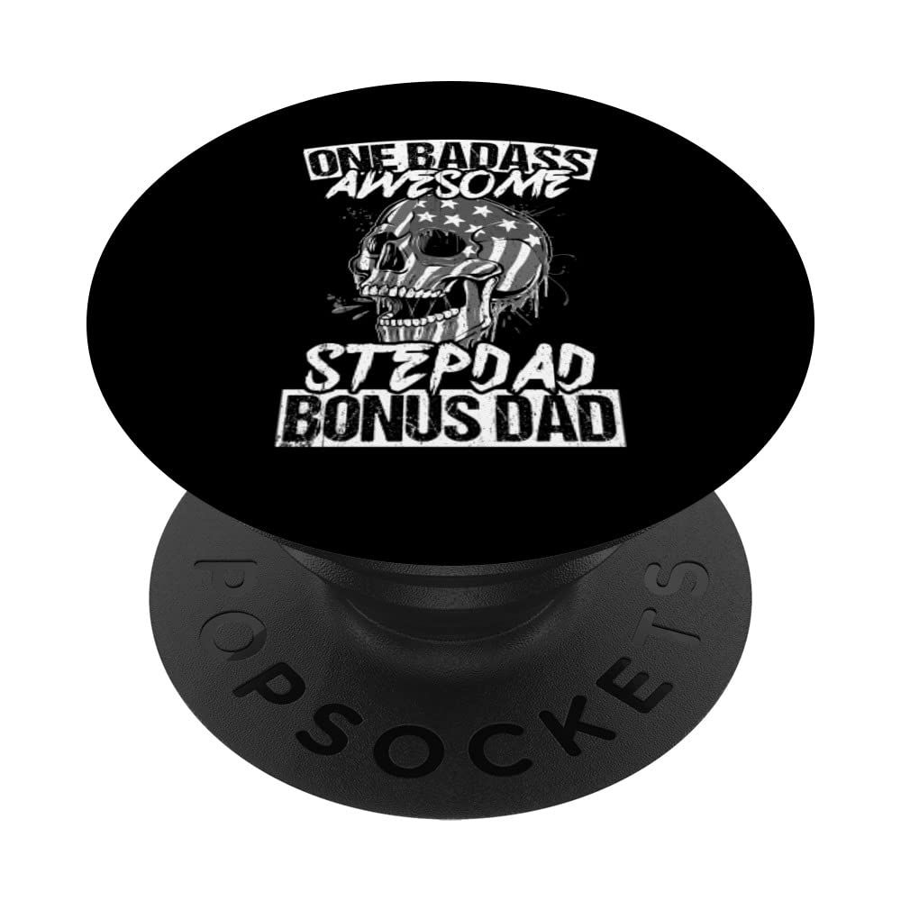Stepdad Bonus Dad Vintage US Flag Fun Awesome Dad PopSockets Swappable PopGrip